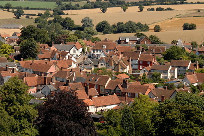 Aerial of Lavenham Suffolk